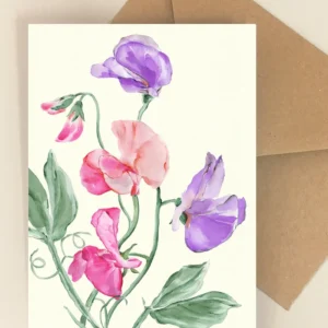 Blomsterkort Lathyrus - Dorthe Svarrer - Happyflower-dk
