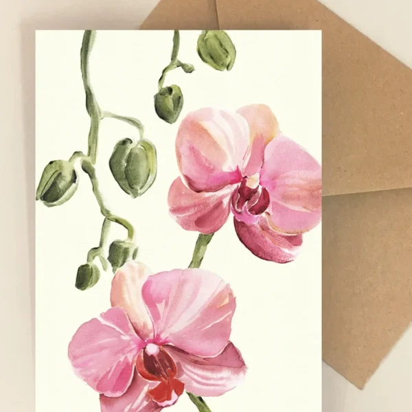 Blomsterkort Orchid - Dorthe Svarrer - Happyflower-dk