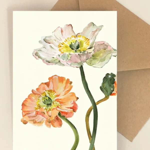 Blomsterkort Valmuer - Dorthe Svarrer - Happyflower-dk