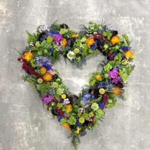 Hjerte (åbent) - Blomster til begravelse - Happyflower-dk