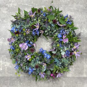 Rundpyntet krans Lilla/Blå - Happyflower-dk