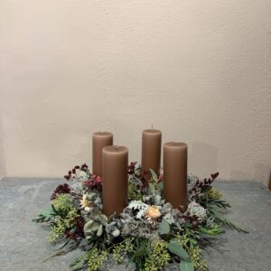 Adventskrans Soft Clay bloklys - Ester & Erik - Happyflower-dk