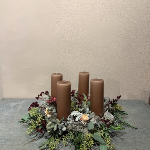 Adventskrans Soft Clay bloklys - Ester & Erik - Happyflower-dk