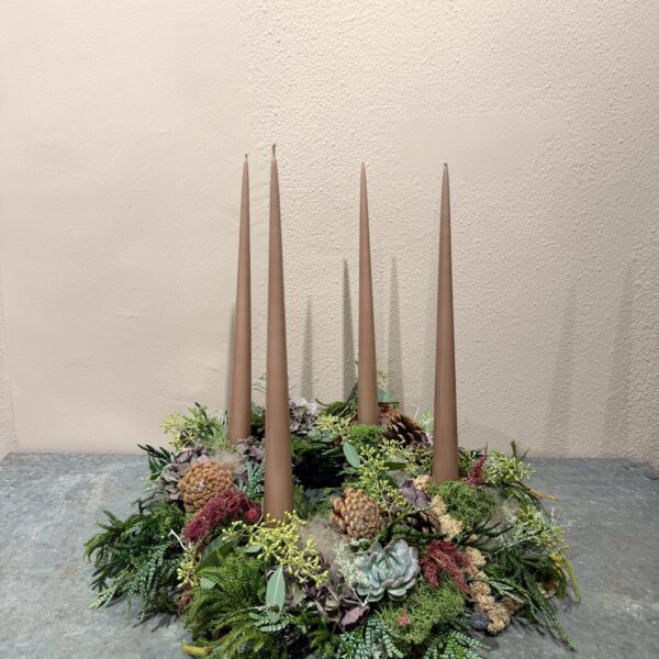 Adventskrans Soft Clay stagelys - Ester & Erik - Happyflower-dk