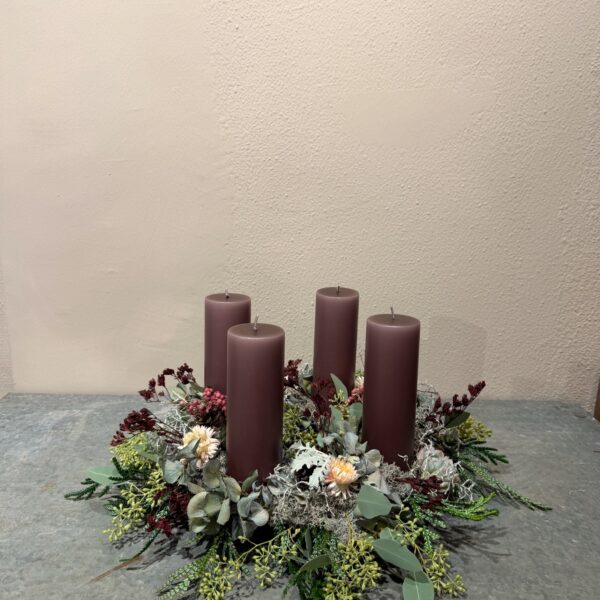 Adventskrans Winter Rose bloklys - Ester & Erik - Happyflower-dk.jpeg