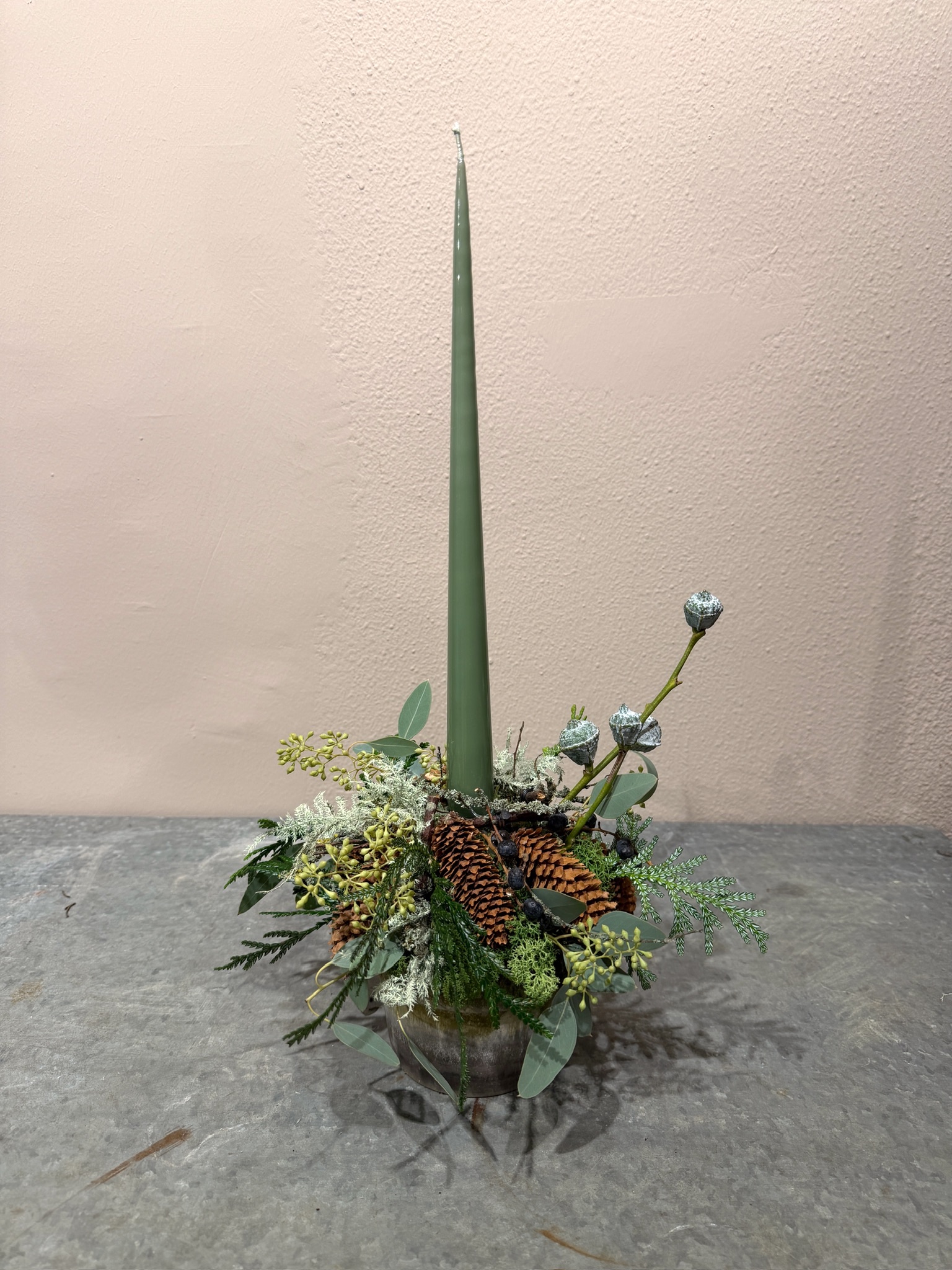 Juledekoration Eucalyptus stagelys - Ester & Erik - Happyflower-dk