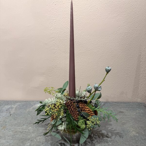 Juledekoration Winter Rose stagelys - Ester & Erik - Happyflower-dk